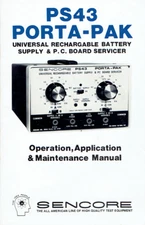 Sencore PS43 Porta-Pak Operation, Application & Maintenance Manual