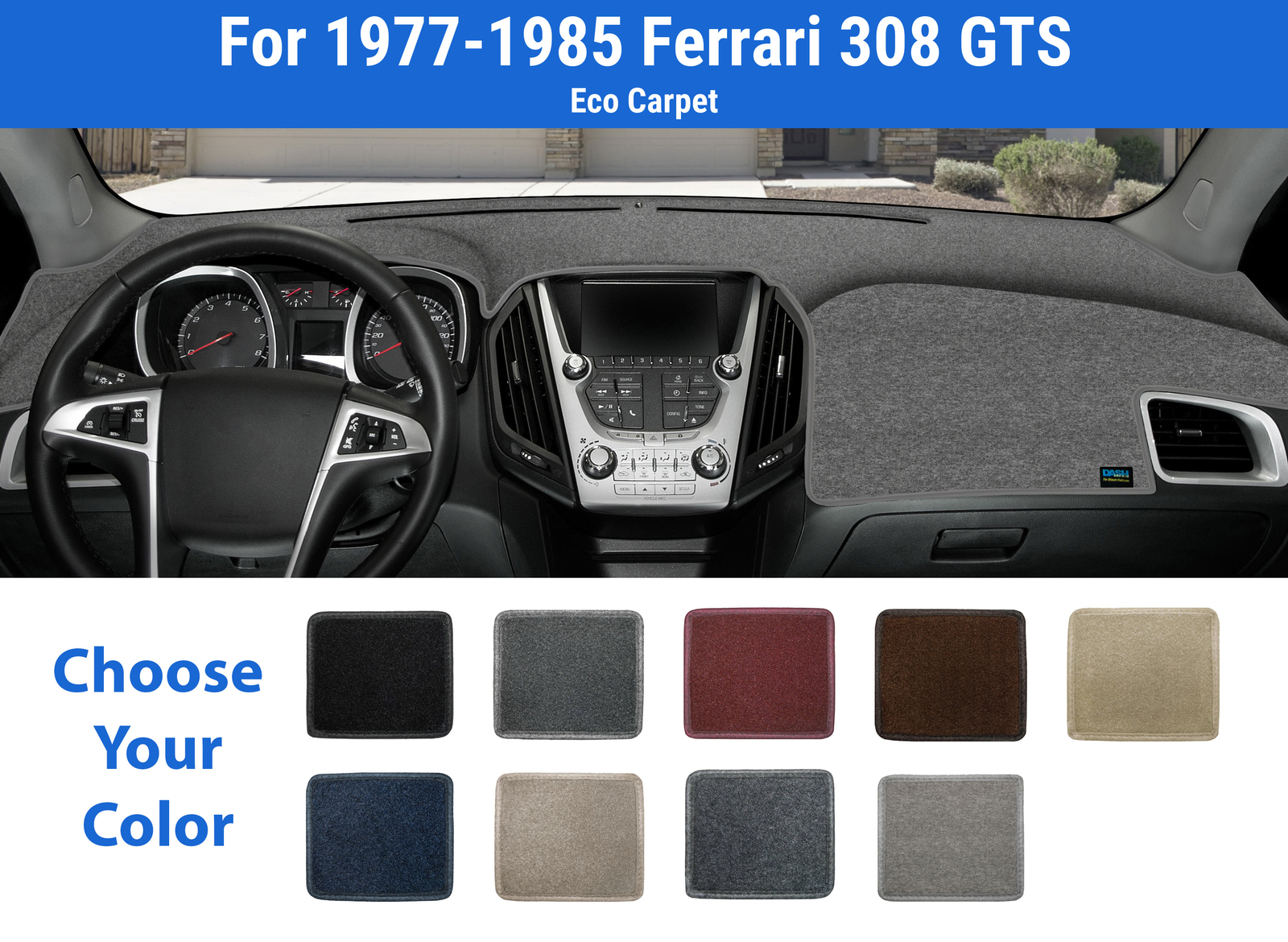 Dashboard Dash Mat Cover for 1977-1985 Ferrari 308 GTS (Poly Carpet)