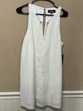 Lulus V Neck W Bar Cream Sleeveless Dress Size M NWT