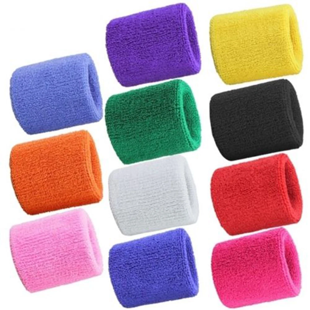 Fasce Per Il Sudore Da Polso In Cotone – Confezione Da 3 – Assorbenti Per Corsa, Palestra, Tennis – Unisex 15x8 Cm - 3