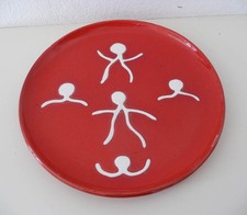 Grand plat en céramique Vallauris Atelier Cerenne  décor aux poulpes