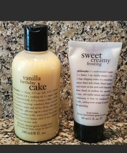 New Philosophy 2 Pc Set Vanilla Birthday Cake Gel Sweet Creamy Frosting Lotion Ebay