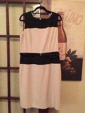 Nine West Belted Sheath Dress MSRP $89 Size 14 # EN 2079/14 NEW Black and Khaki