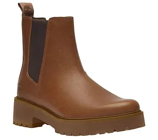 DONNA *TIMBERLAND CARNABY COOL CHELSEA* COLORE~RUGGINE TAGLIA 8 5 larghezza