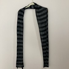 Women's Scarf Black and Silver Metallic thread One Size