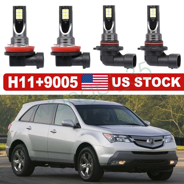 9005 LED DRL Daytime Running Light Fog bulb H11 H8 White For Acura MDX