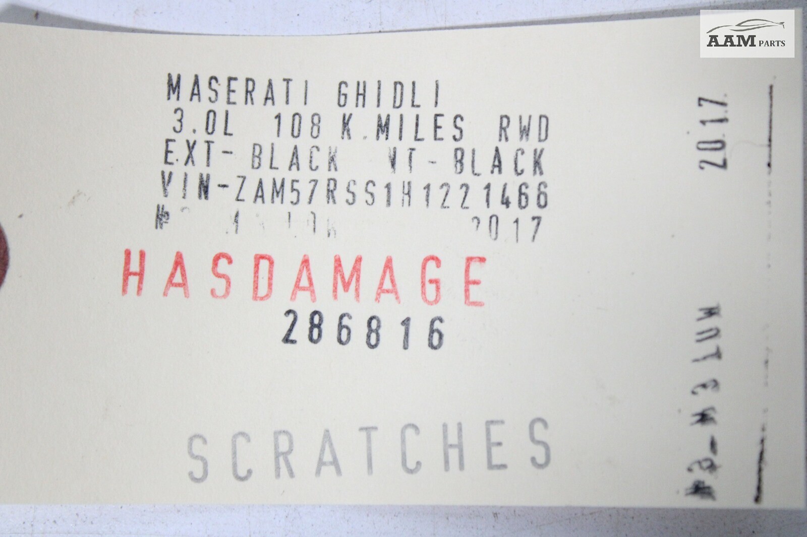 2014-21 MASERATI GHIBLI M157 HOOD BONNET COVER PANEL LID NERO RIBELLE MICA OEM