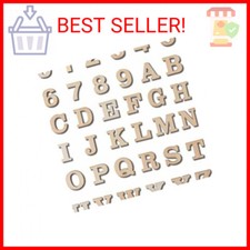 296 Pieces 0.75" Inch Mini Unfinished Wood Alphabet Letters and Wooden Numbers B