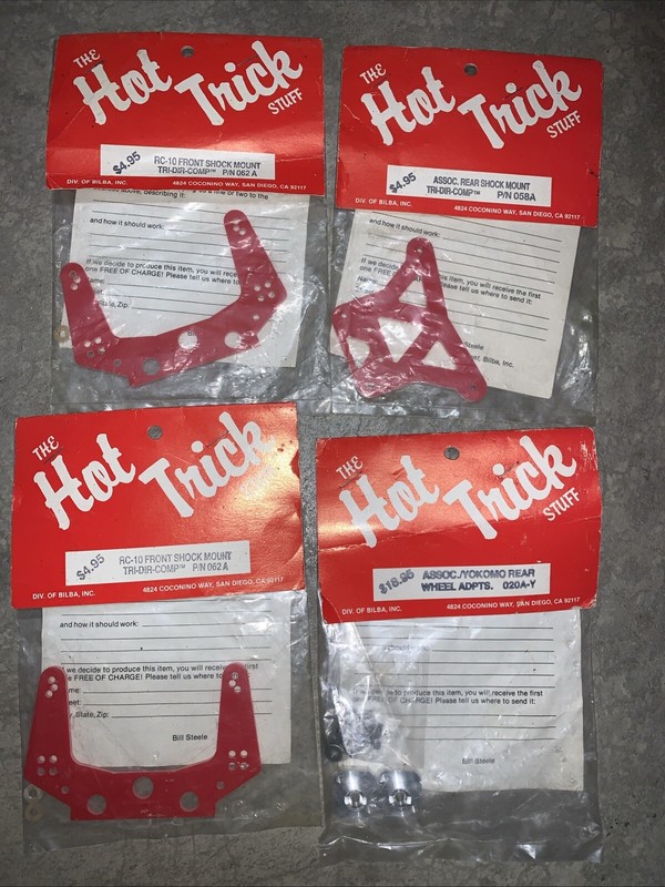 vintage Rc Hot Trick Parts Lot hot Trick Shock Tower Yokomo Rc10 Hub