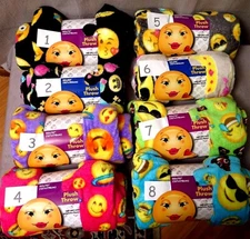 NEW EMOjI MICRO PLUSH BLANKETS 50" X 70" SUPER SOFT FLEECE / THROW BNWT