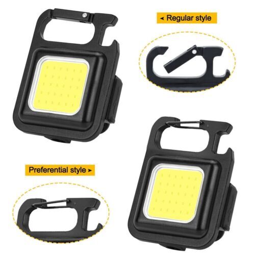 Mini USB Rechargeable LED Flashlight COB Work Lamp Torch Portable Keychain Light - Picture 14 of 18