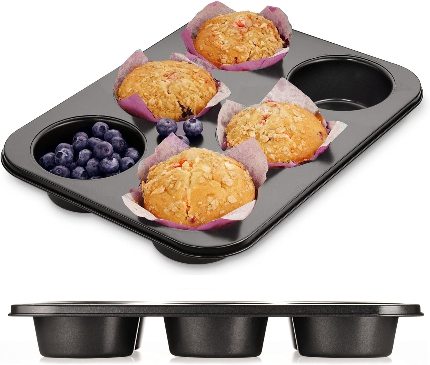 Jumbo Muffin Pan for Baking XL Extra Large Muffin Pan Jumbo NonStick 3.75" Cu eBay