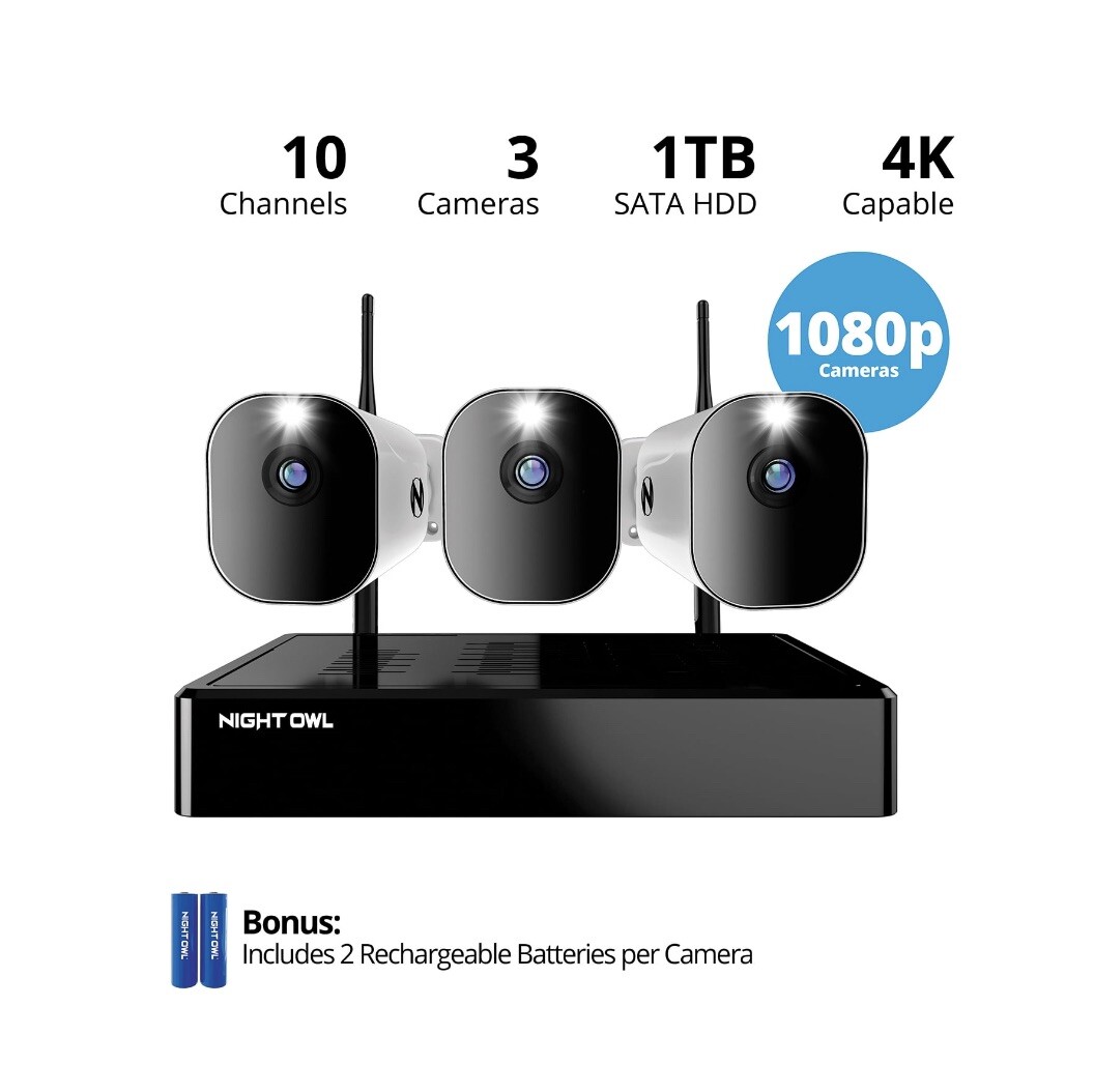 Night Owl 10 Channel 4K Wi-Fi NVR with 1TB Hard Drive and Wire