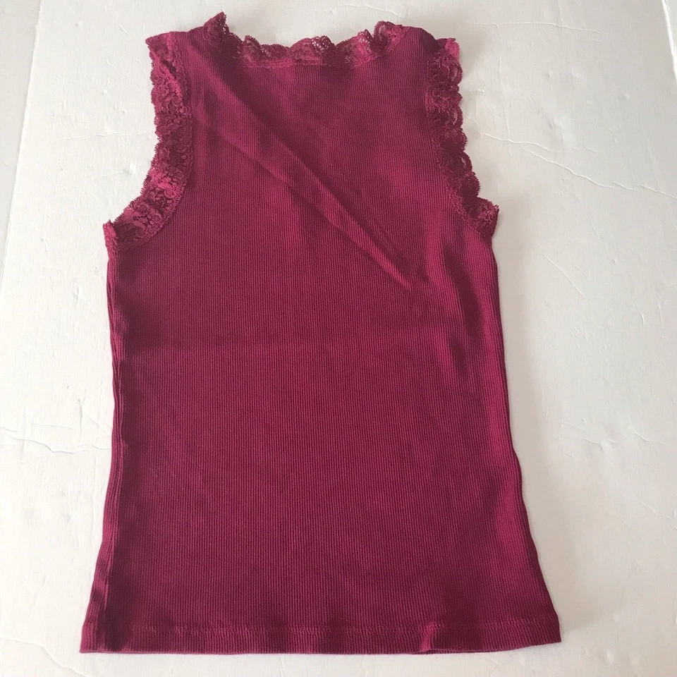 Camiseta sin mangas vintage Y2K GAP mediana cami encaje camisola acanalada hada grunge indie Foto 4 de 4