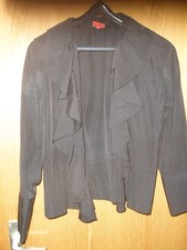 NADINE H - schwarzes Jäckchen / Bolero Jacke offen Gr. 40 Mischgewebe Poly/BWo