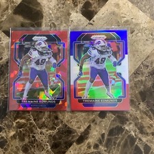 2X Tremaine Edmunds 2020 Prizm Red Cracked Ice & Red White & Blue #120 Bills B20