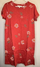 Toad & Co. Windmere II Short Sleeve Dress In Canoe Gerbera Red - Size Small