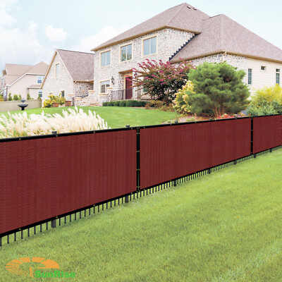 Red 8FT Privacy Fence Screen Windscreen Mesh Shade Net Cover Garden Balcony Yard