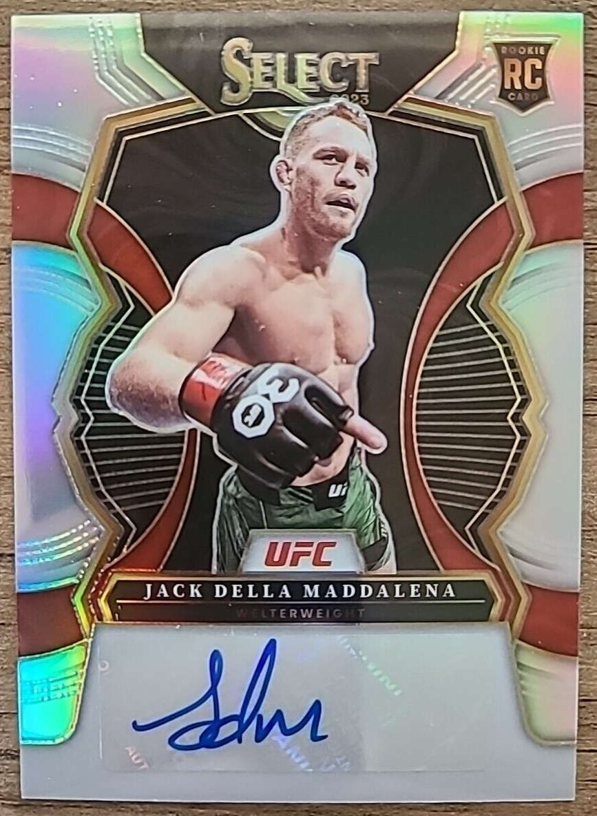 2023 Panini Select UFC Jack Della Maddalena Silver Prizm Rookie Auto RC RS-JDM