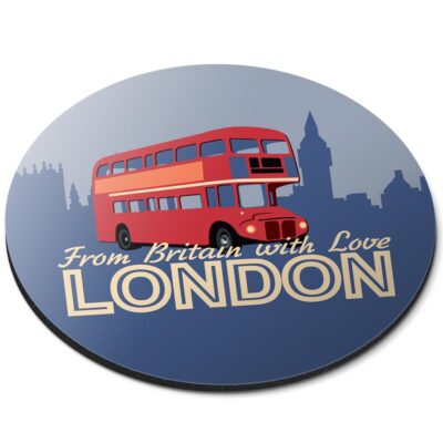 Red Bus Mouse Round Mouse Mat London Britain Red Bus #59716 | eBay UK