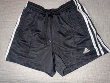 Boy's Adidas Athletic Shorts Black Stripe Logo Lightweight Size L 14/16