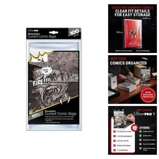 Resealable Clear Comic Book Bags - 100 Pack for Modern Comics 6-7/8" x 10-1/2"