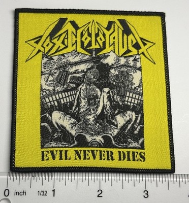 Toxic Holocaust Evil Never Dies Black Border Woven Patch
