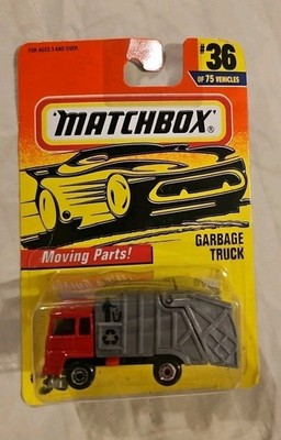 1997 MATCHBOX SuperFast Series #36 Garbage Truck Red And Grey