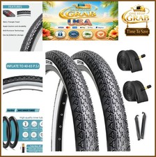 26x2.125 Cruiser Bike Tires Set 2-Pack with Tubes Levers Butyl Rubber