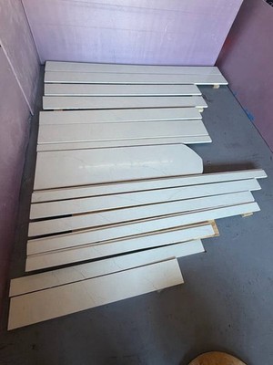 White Ceramic Marble-Look Rectangular Floor Wall Tiles 47x6 Glossy Modern
