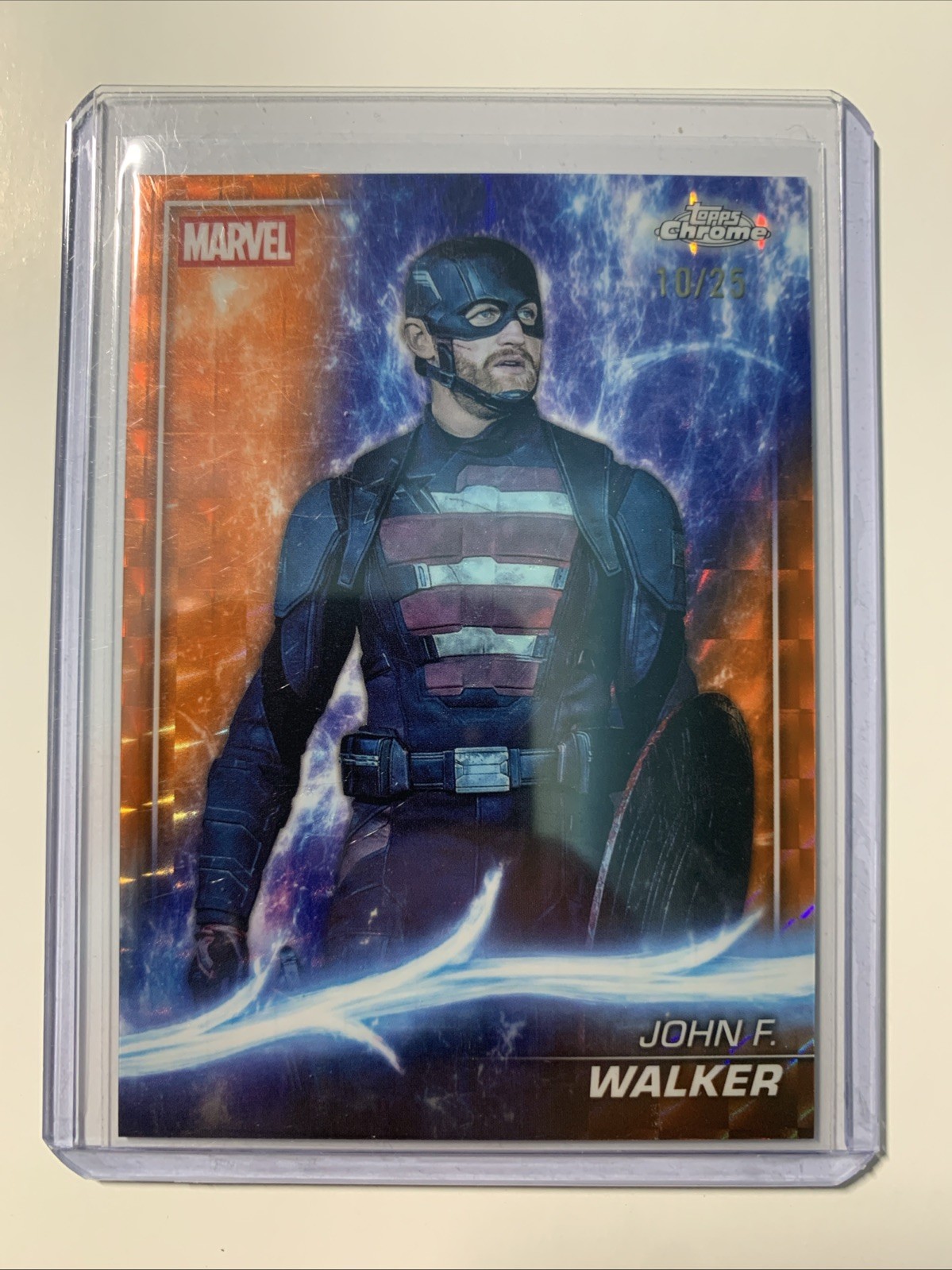 2025 Topps Chrome Marvel Studios John F. Walker Geometric Orange Refractor #/25