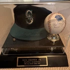 Ken Griffey JR autographed 1992 All-Star Game MVP baseball + autographed M’s Hat