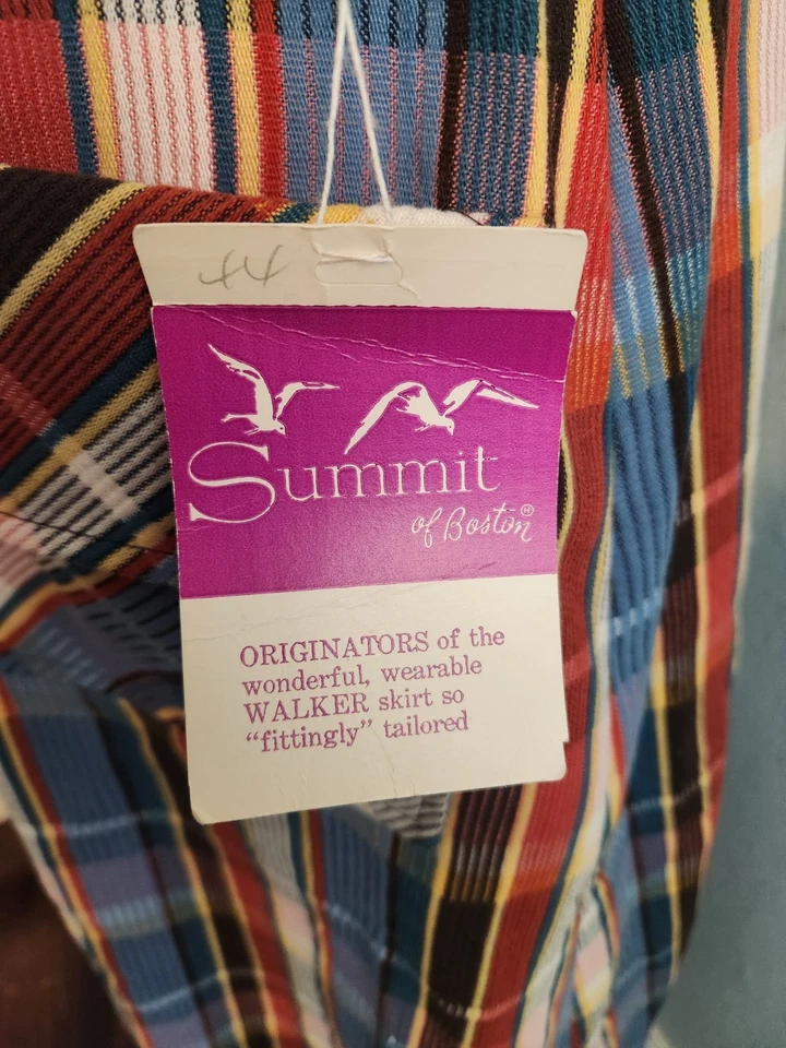 Новая винтажная миди-юбка 1970-х Summit Of Boston в клетку Small Wale Corduroy 30 дюймов - Изображение 3 из 4