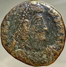 Ancient Roman Coin Battle Scene 348-350 AD Emperor Constantius II Fel Temp