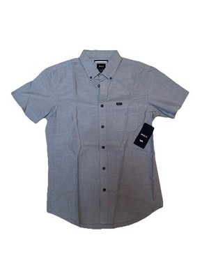 RVCA Men's That'll Do Oxford Shirt Short Sleeve Pavement M3514TDS-PAV
