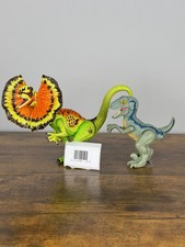 Jurassic Dinosaur Action Figures Dilophosaurus Velociraptor Toy Collectible Set