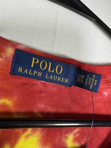NWT Polo Ralph Lauren T-Shirt Men 3XB Big Rainbow Tie Dye Short Sleeve Fun Shirt - Picture 3 of 8