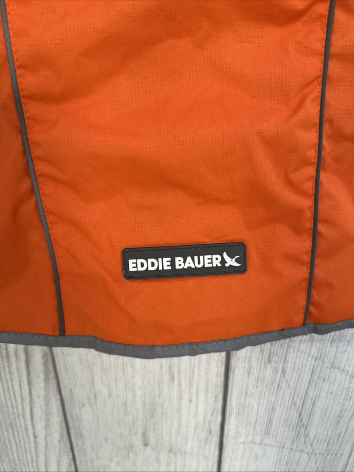 Eddie Bauer Dog Coat LARGE Orange Reflective Gray Fleece Lined Softshell Jacket - Image 2 of 4