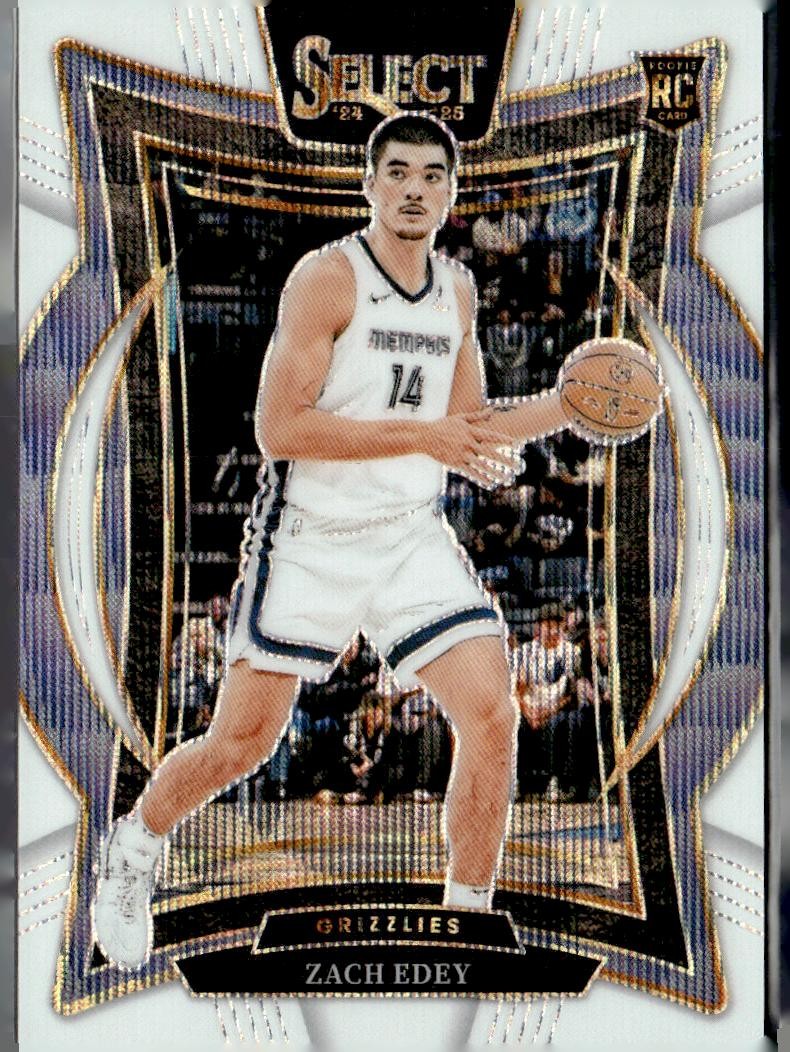 2024-25 Panini Select #98 Zach Edey White Wave Prizm #/99