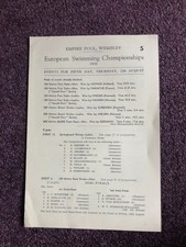 Swimming / water polo programme European Championships 11th August 1938