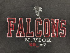 Atlanta Falcons Majestic Sweatshirt Youth Black Embroidered Crewneck NWT Vintage