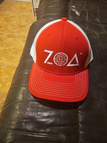 ZOA Energy Trucker Hat Red One Size Adjustable Mesh Back Port Authority
