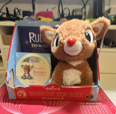 Hallmark Rudolph the Red-Nosed Reindeer Interactive Story Buddy Plush w CD