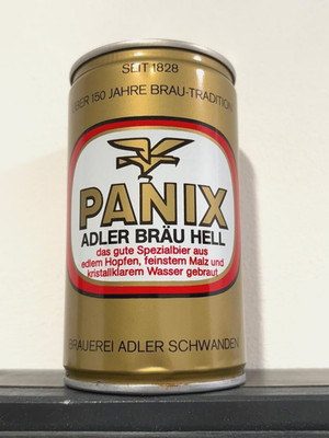 Panix Adler Brau Hell Beer Can, Empty .33L Pull Tab Beer Can From Switzerland