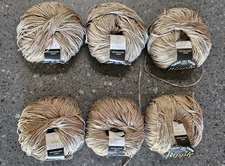 6Pk Tahki Ripple Yarn Color 7 Fog Taupe 100% Mercerized Cotton Tape 50g Skeins