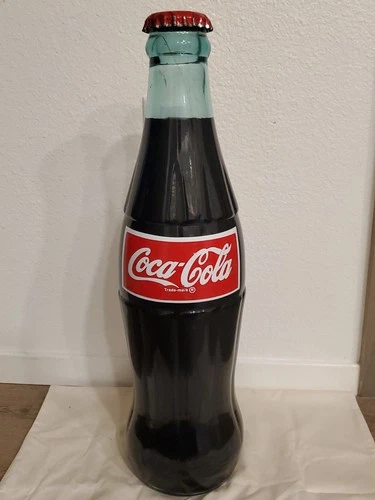 RARE! Super Cool Coca-Cola Coke Electroplated Glass Bottle 23" HUGE! Vintage