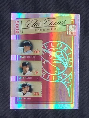 2005 Donruss Elite Teams Red /500 Miguel Cabrera Josh Beckett Mike Lowell