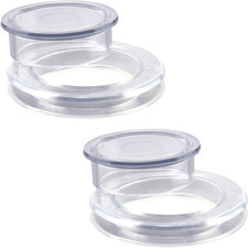 AIEX 2 Inch 2 Set Patio Table Umbrella Hole Ring and Cap Set Silicone Transparen