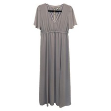 Show Me Your Mumu Emily Empire Flutter Sleeve Maxi Dress Gray Sm Chiffon Formal