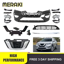 Fits 17-20 Nissan Rogue New Complete Front Bumper Grille W/ Fog Light Assembly